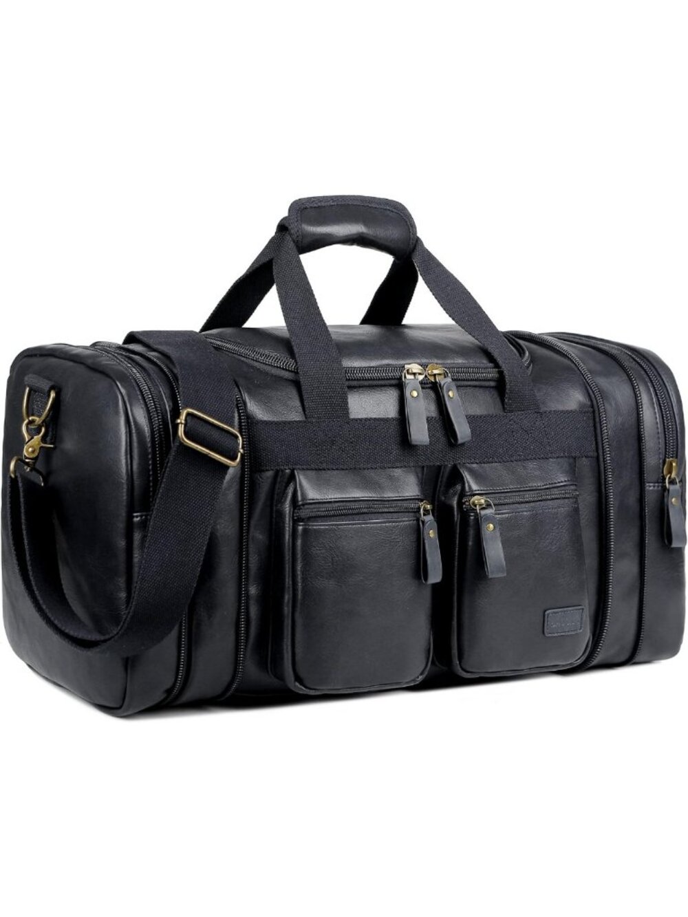 Vegan Leather Weekender Duffel Bag - Stylish Travel Carry-On for Men & Women
